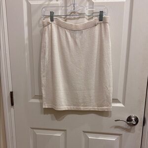 St. John Cream Pencil Skirt Knee-Length Work